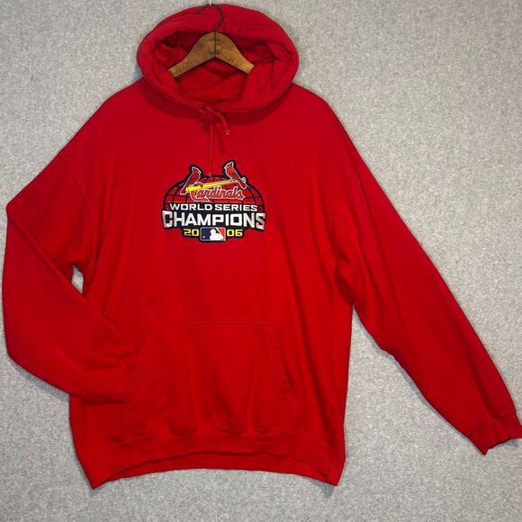 St Louis Cardinals Red Hoodie Y2K‎ World Series Champions 2006 Large Men's MLB - Picture 1 of 12